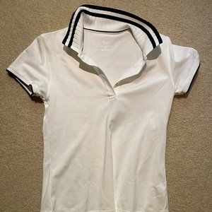 Tory Sport Women's Short Sleeve Collar Shirt Small Size White Color